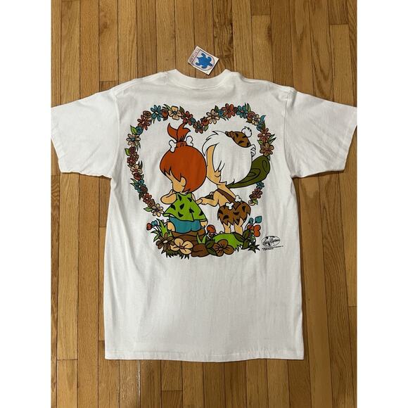NEW VTG 1994 The Flintstones Pebbles & Bam Bam Cartoon Graphic T Shirt Sz L USA - Picture 3 of 6